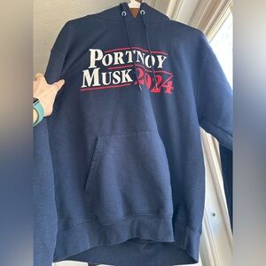 Barstool Sports Champion Black Hoodie with Red and White Print